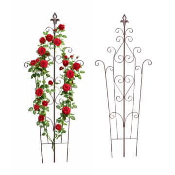 Northix Kovinska vrtna rešetka, vintage zaključki Fleur-De-Lis