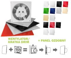 airRoxy Stekleni okvir ventilatorja, sijajno črn - RX 01-172