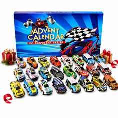 JOJOY® Adventni koledar z 24 mini avtomobilčki, božični koledar presenečenj za otroke | TURBOVENT