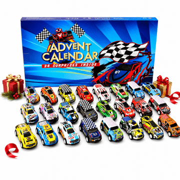JOJOY® Adventni koledar z 24 mini avtomobilčki, božični koledar presenečenj za otroke | TURBOVENT