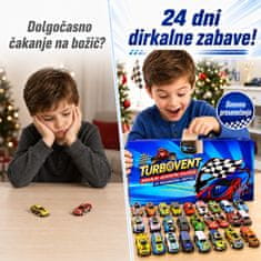 JOJOY® Adventni koledar z 24 mini avtomobilčki, božični koledar presenečenj za otroke | TURBOVENT