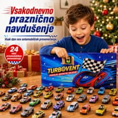 JOJOY® Adventni koledar z 24 mini avtomobilčki, božični koledar presenečenj za otroke | TURBOVENT