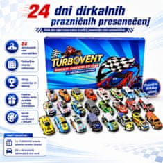 JOJOY® Adventni koledar z 24 mini avtomobilčki, božični koledar presenečenj za otroke | TURBOVENT