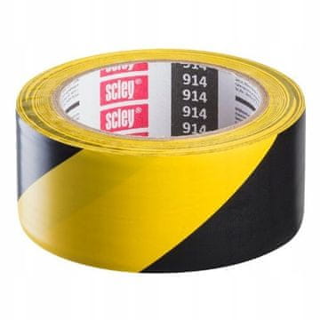 KAEM Scley rumeno-črni opozorilni trak 48 mm x 33 m