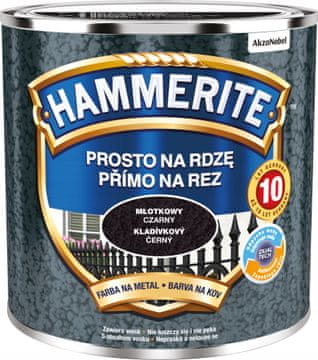 Hammerite barva za kovino Straight to Rust, kladivasto črna, 0,25 l