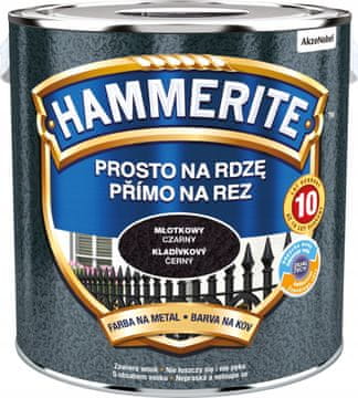 Hammerite barva za kovino Straight to Rust, kladivasto črna, 2,5 l