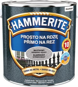 Hammerite barva za kovino Straight to Rust, kladivasta, srebrno siva, 2,5 l