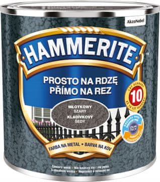 Hammerite barva za kovino Straight to Rust, kladivo siva, 0,25 l