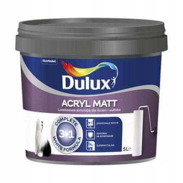 Dulux Acryl Matt lateks barva za stene in strope snežno bela mat 5 l