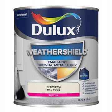Dulux Weathershield akrilni emajl za kovino in les, krema 0,7 l