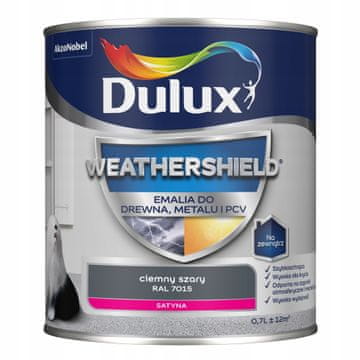 Dulux Weathershield akrilni emajl za kovino in les temno siv 0,7 l