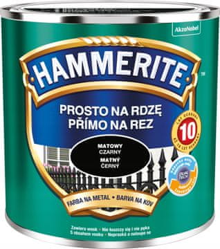 Hammerite barva za kovino Straight to Rust, mat črna 0,25 l