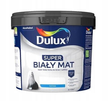 Dulux Super akrilna barva za stene in strope bela mat 3 l