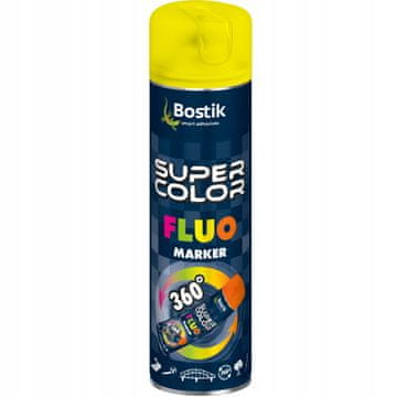 Bostik Super Color univerzalna barva v spreju fluorescentno rumena 400 ml