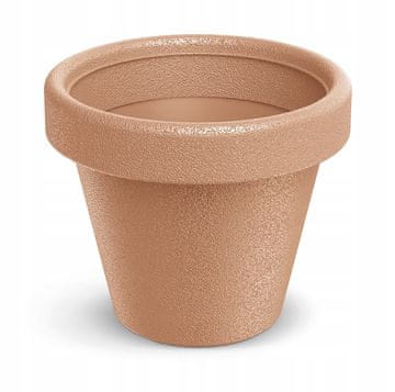Prosperplast Plastični cvetlični lonček z okroglim pokrovom, terakotna opeka, 23,8 cm Origina