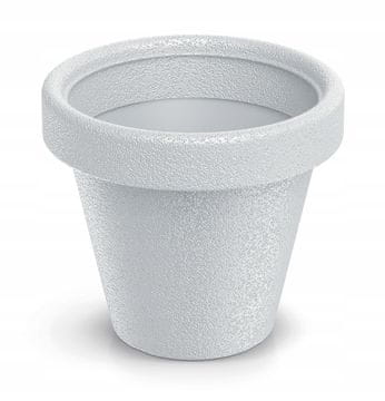 Prosperplast Plastični cvetlični lonček z okroglim pokrovom, bel, 23,8 cm Origina