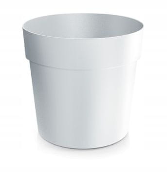 Prosperplast Klasični bel okrogel plastični cvetlični lonček 17,9 cm Grower