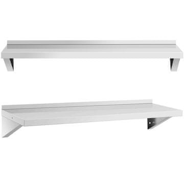 Royal Catering Kuhinjska stenska polica iz jekla, nosilnost do 80 kg, 120 x 40 cm