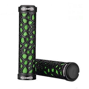 ROCKBROS Kolesarski ročaji iz gume s dober oprijem, premer 22 mm, črno-zeleni