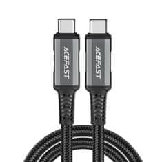 AceFast USB-C USB4 PD3.1 5A kabel za prenos podatkov in 4K video, 1 m – sivo-črn