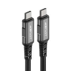 AceFast USB-C USB4 PD3.1 5A kabel za prenos podatkov in 4K video, 1 m – sivo-črn