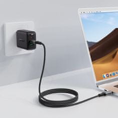 AceFast USB-C USB4 PD3.1 5A kabel za prenos podatkov in 4K video, 1 m – sivo-črn