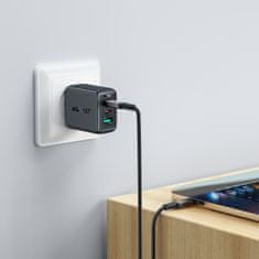 AceFast USB-C USB4 PD3.1 5A kabel za prenos podatkov in 4K video, 1 m – sivo-črn