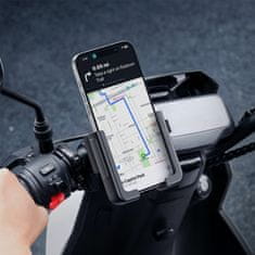 BASEUS GoTrip držalo za telefon za kolo, skuter ali kolobeg, ki se pritrdi na krmilo – črno
