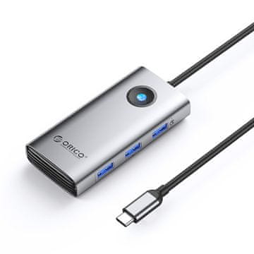 Orico RAZDELILNIK HUB PW11-6P USB-C NA USB-A USB-C HDMI SIVA