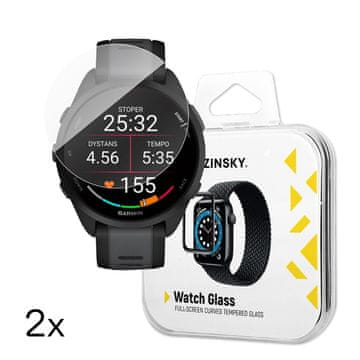 WOZINSKY Kaljeno steklo za uro Garmin Forerunner 165 Full Glue - 2 kosa.