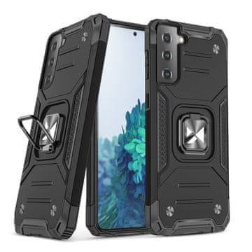 WOZINSKY Oklepno hibridno etui z magnetnim držalom za Samsung Galaxy S22+ Ring Armor – črno