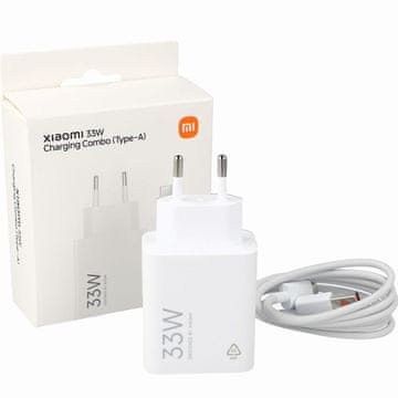 Xiaomi 33 W USB-A omrežni polnilnik s kablom USB-C – bel