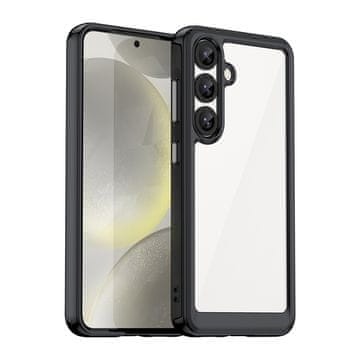 HURTEL Silikonski ovitek z gel okvirjem za Samsung Galaxy S25 Outer Space Case - črn