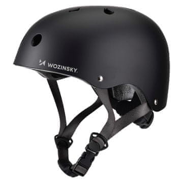 WOZINSKY Kolesarska čelada za BMX in skiro, lahka, 48–52 cm – črna