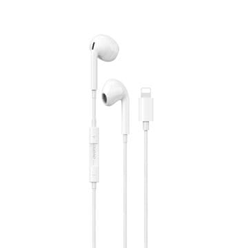 DUDAO Žične ušesne slušalke X14PROL-W1 za iPhone z vtičem Lightning – bele