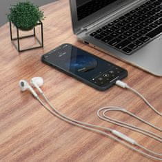 DUDAO Žične ušesne slušalke X14PROL-W1 za iPhone z vtičem Lightning – bele