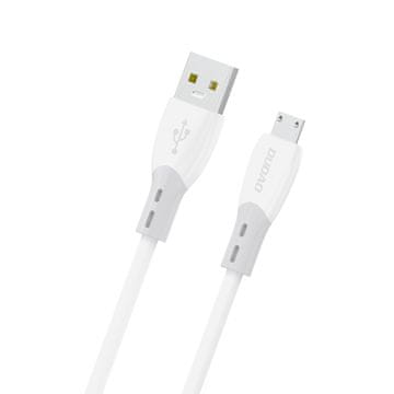 DUDAO Kabel s silikonskim oplaščanjem USB-A – micro USB L25SM 3A 1 m – bel