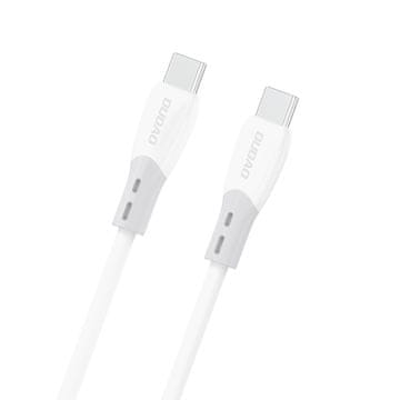 DUDAO Kabel z silikonskim oplaščanjem USB-C L25SC 60 W, 1 m – bel