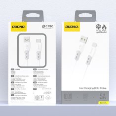 DUDAO Silikonski pleteni kabel USB-A - USB-C L25ST 5A 1m - bel