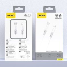 DUDAO Silikonski pleten USB-C kabel - iPhone Lightning L25SX 30W 2m - bel