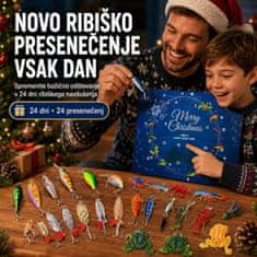 JOJOY® Ribiški adventni koledar z 24 vabami in pripomočki za ribolov, božično darilo | LUREVENT