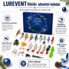 JOJOY® Ribiški adventni koledar z 24 vabami in pripomočki za ribolov, božično darilo | LUREVENT