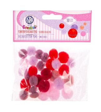Astra ČIPKANI POMPOMI 15 MM/6 BARV 30 KOSOV 5332