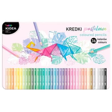 Derform Trikotne pastelne barvice v kovinski škatli 36 5408