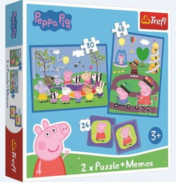 Trefl 2-v-1 UGANKA + SPOMINI VESELI TRENUTKI PEPPA PIG 93331