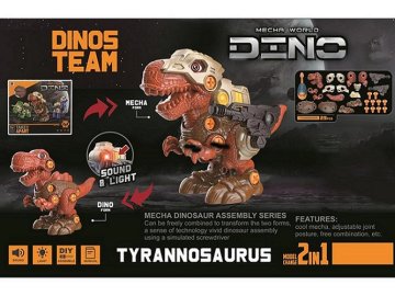 shumee 2 v 1 DIY vrteči se dinozaver, luč, zvok 9828
