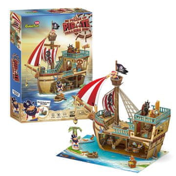 Bic KUBIČNA ZABAVNA 3D SESTAVANKA PIRATSKA LADJA Z ZAKLADOM 157 KOSOV - P832h