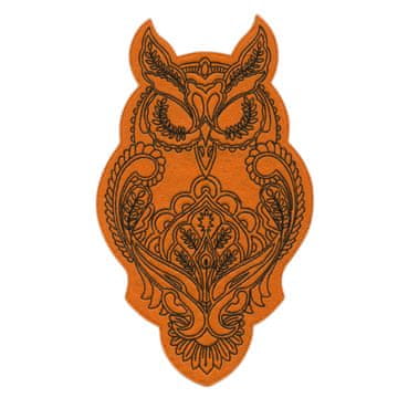 shumee Našitek Velika Sova, Orličasta Sova - oranžen - Samolepilna podlaga - Vezen našitek/Značka/Emblem