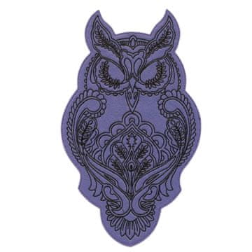 shumee Našitek Velika Sova, Orličasta Sova - vijolična - Samolepilna podlaga - Vezen našitek/Značka/Emblem