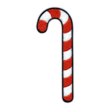 shumee Našitek sladkorna palčka bela in rdeča - likalnik za nanos - magnetna podlaga - vezen našitek/značka/emblem